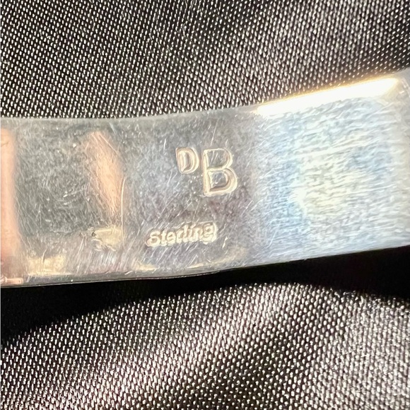 Dean Brown cuff sterling silver vintage bracelet with 5 round turquoise. - Picture 6 of 14